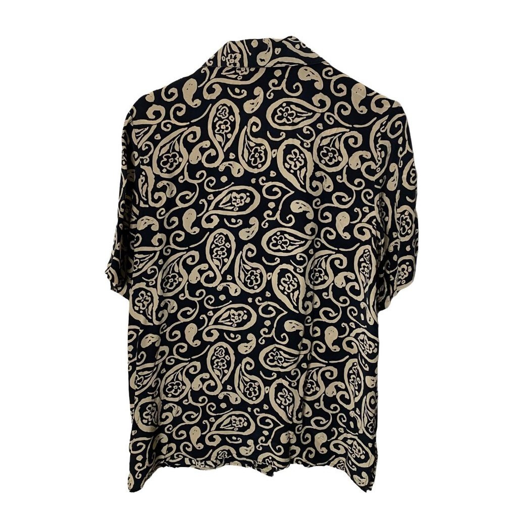 Vintage Ann May Women Size Medium 100% Silk‎ Paisley Button Front Blouse - Picture 7 of 7